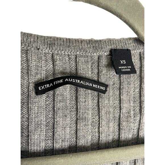 Country Road Australian Wool Open Front Sleeveless Cardigan Gray Lagenlook XS - Picture 6 of 6